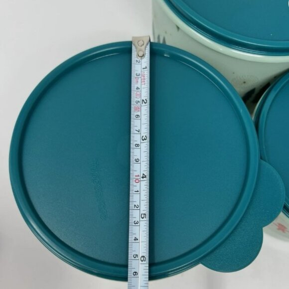 Tupperware 3Pc Christmas Print Canisters Light Green Trees Ornaments Gingerbread - Picture 11 of 16